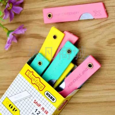 削铅笔小刀塑料柄折叠小刀削笔刀小刀手工小刀办公文具 1盒装