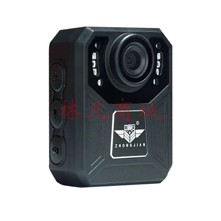 中冀安执法记录仪DSJ-A3 2160P高清夜视循环录像红蓝爆闪镜头变焦加密设置13小时连续录像黑色 32GB