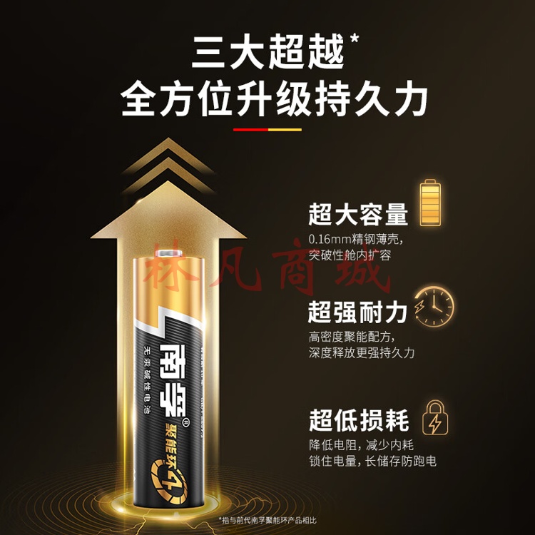 南孚5号电池40粒 五号碱性 聚能环4代 适用耳温枪/血糖仪/无线鼠标/遥控器/血压计/挂钟/血氧仪等