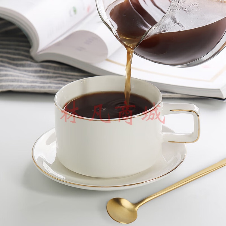 贝瑟斯欧式咖啡杯套装简约下午茶杯拿铁杯陶瓷杯子创意拉花咖啡杯碟
