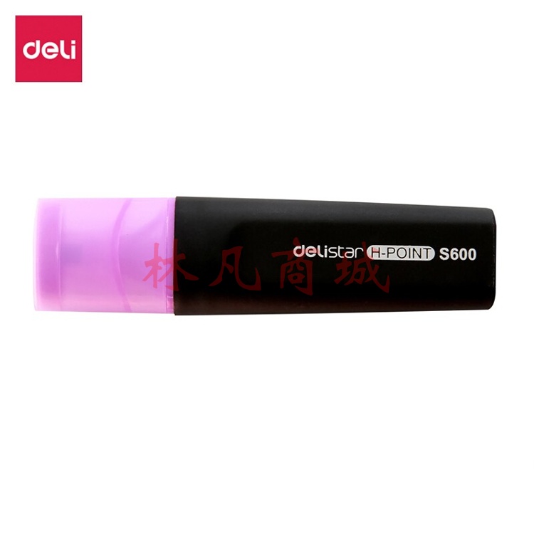 得力(deli) S600记号笔标记醒目荧光笔水性记号笔单只装学生文具 紫色