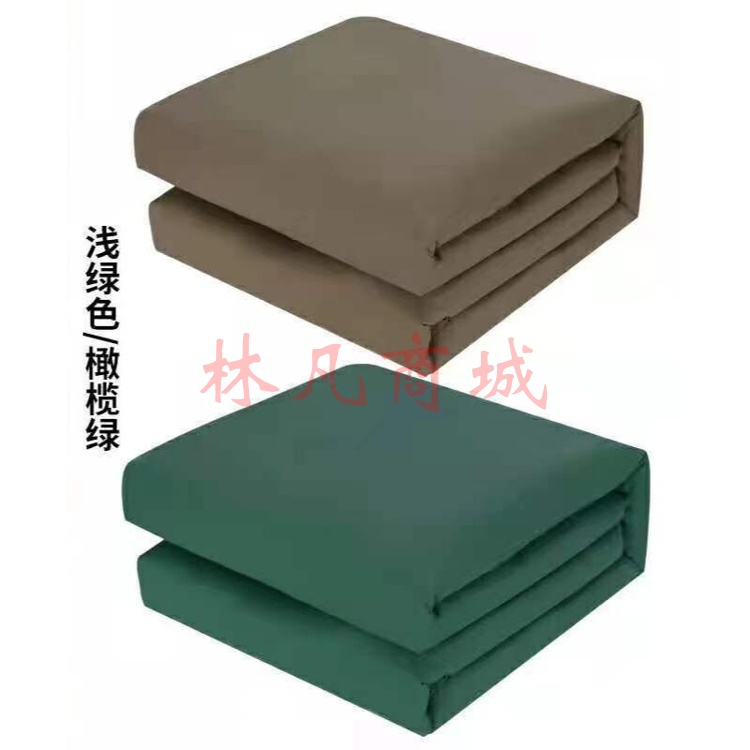 单人棉花被军绿色单位宿舍学校橄榄绿热熔棉被新疆
 绿棉被(3.8斤) 150X210CM
