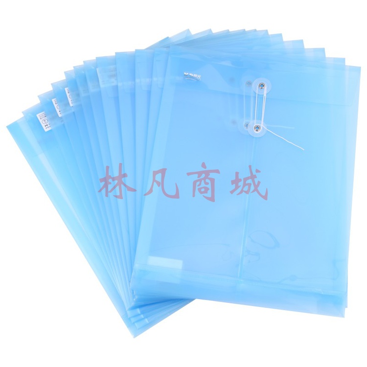 晨光(M&G)文具12个A4/3cm透明缠绳文件袋 绑带式档案袋 票据收纳资料袋 颜色随机ADM94518