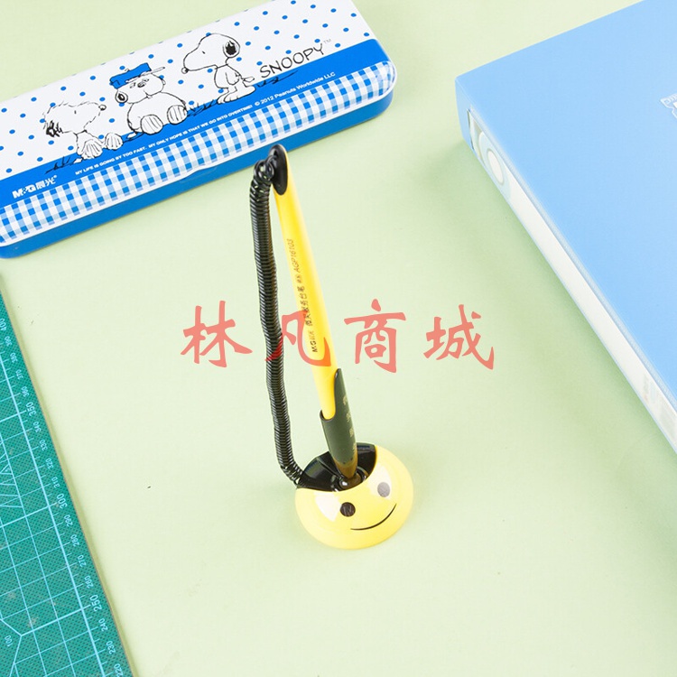 晨光(M&G)  0.5mm黑色台笔 可黏贴微笑中性笔 子弹头签字笔 24支/盒AGP16103 