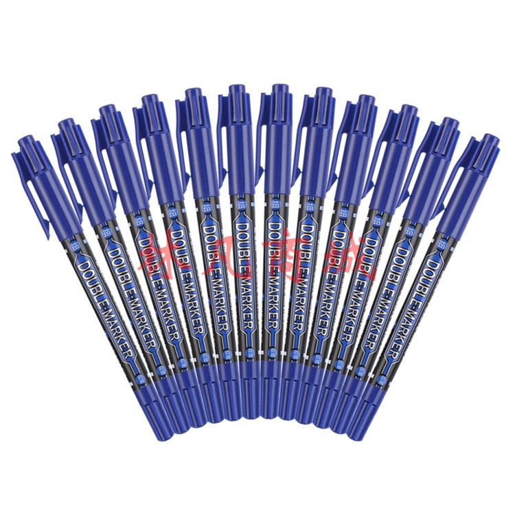 晨光(M&G)  蓝色双头细杆记号笔 学生勾线笔 学习重点标记笔 12支/盒MG2130 