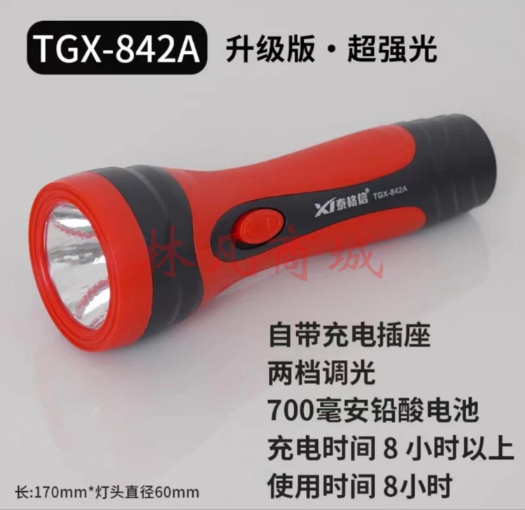 泰格信手电筒 中号 LED充电式 TGX-842A
