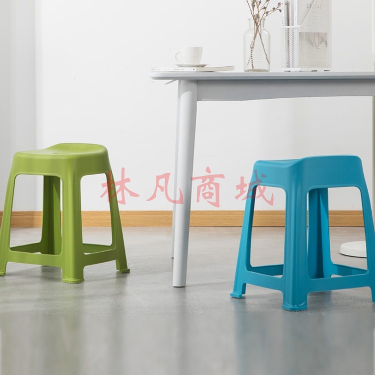 茶花贝壳家用成人塑料凳子防滑板凳简约客厅加厚方凳餐桌高凳