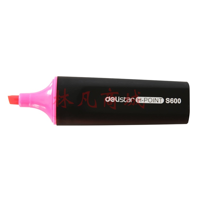 得力(deli) S600记号笔标记醒目荧光笔水性记号笔单只装学生文具 粉色