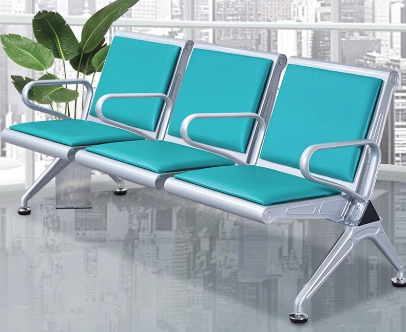 其他品牌 金属骨架椅凳 3座 连排椅带中间扶手机场椅长椅